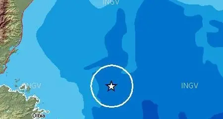 Scossa di terremoto nel Mar Tirreno, a largo di Olbia