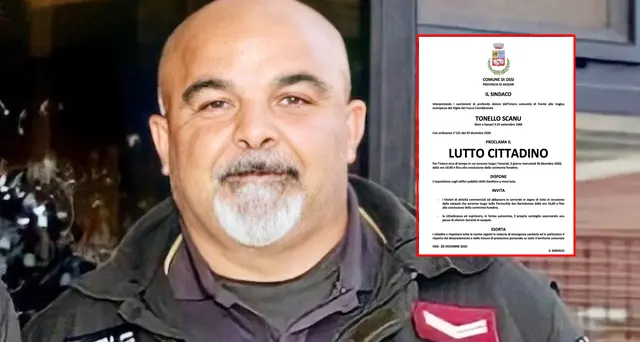 L’ultimo saluto al Vigile del Fuoco Tonello Scanu, il sindaco Pasquale Lubinu ha proclamato il lutto cittadino