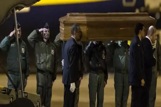 The coffins of two Italian technicals, Salvatore Failla and Fausto Piano, who was killed in Libya, was carried at the military airport of Ciampino (Rome), Italy, 10 March 2016.\\nANSA/ANGELO CARCONI