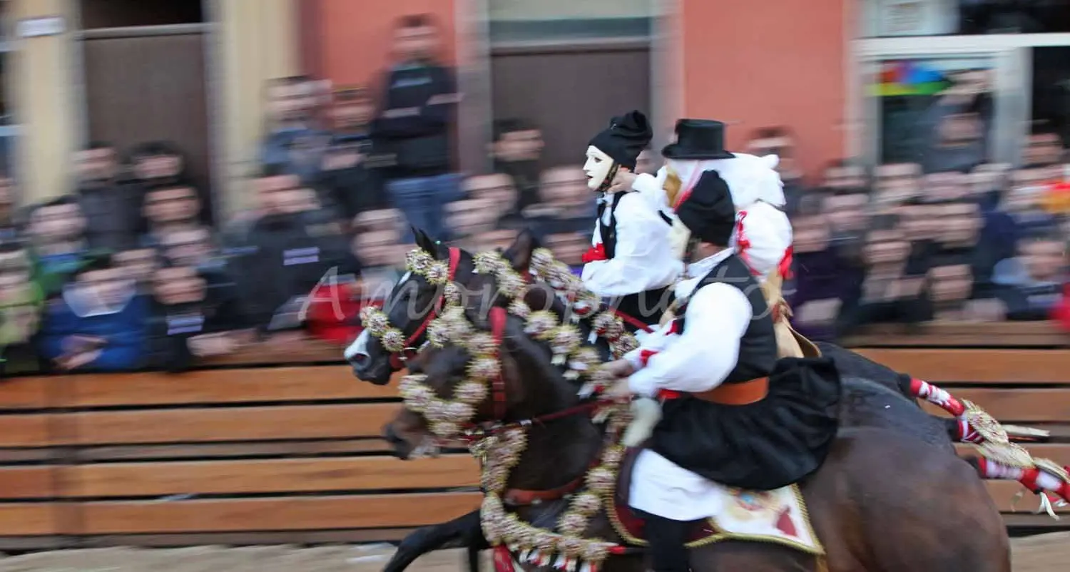 Provano le pariglie per la Sartiglia: brutta caduta per due cavalieri