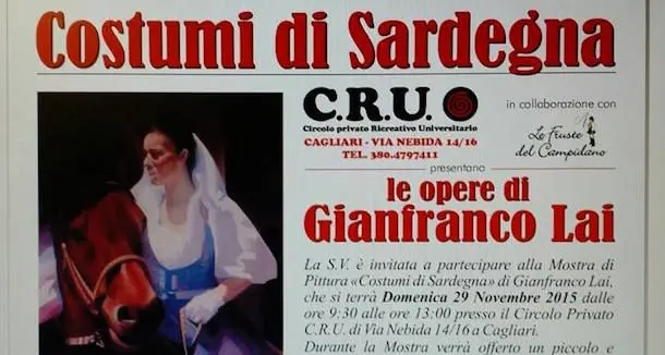 Mostra di pittura “Costumi di Sardegna” di Gianfranco Lai