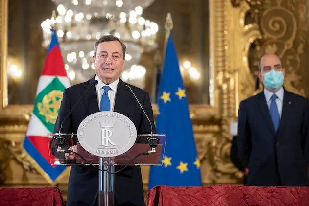 Dichiarazione del Prof Mario Draghi al termine del colloqui con il Presidente Sergio Mattarella,al Quirinale\\n(foto di Francesco Ammendola - Ufficio per la Stampa e la Comunicazione della Presidenza della Repubblica)