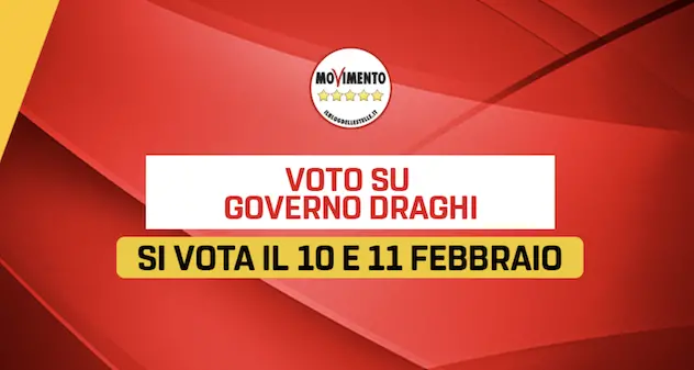 Governo Draghi, il M5S decide: voto online su Rousseau il 10 e 11 febbraio