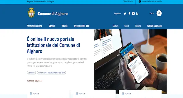 Restyling per il sito istituzionale del Comune di Alghero