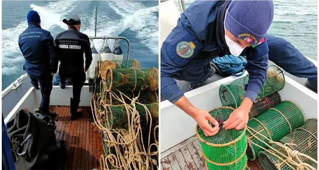 Guardia Costiera, rinvenute 47 nasse nei fondali antistanti le rovine di Tharros