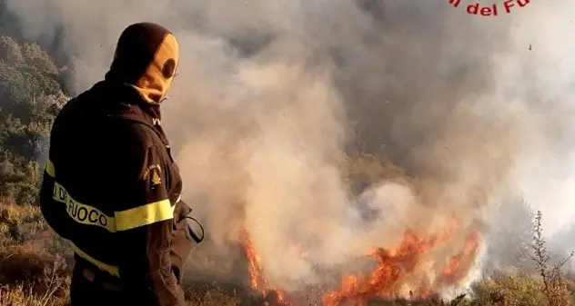 Fiamme a Gairo: pascoli e macchia mediterranea in fumo