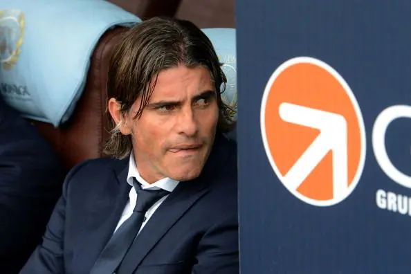 UDINE, ITALY - OCTOBER 06: Head coach of Cagliari Diego Lopez looks on during the Serie A match between Udinese Calcio and Cagliari Calcio at Stadio Friuli on October 6, 2013 in Udine, Italy. (Photo by Dino Panato/Getty Images)