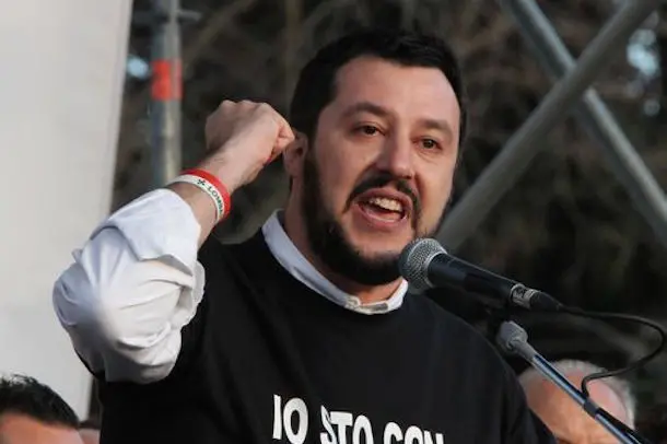 (RAVAGLI)- MANIFESTAZIONE LEGA NORD CONTRO GOVERNO RENZI | ROMA 28 FEBBRAIO 2015 MANIFESTAZIONE DELLA LEGA NORD CONTRO ILGOVERNO\\r\\nNELLA FOTO  MATTEO SALVINI\\r\\nFOTO RAVAGLI/INFOPHOTO\\r\\n