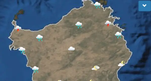 Previsioni del tempo: oggi sereno, domani pioggia e temporali sulla Sardegna