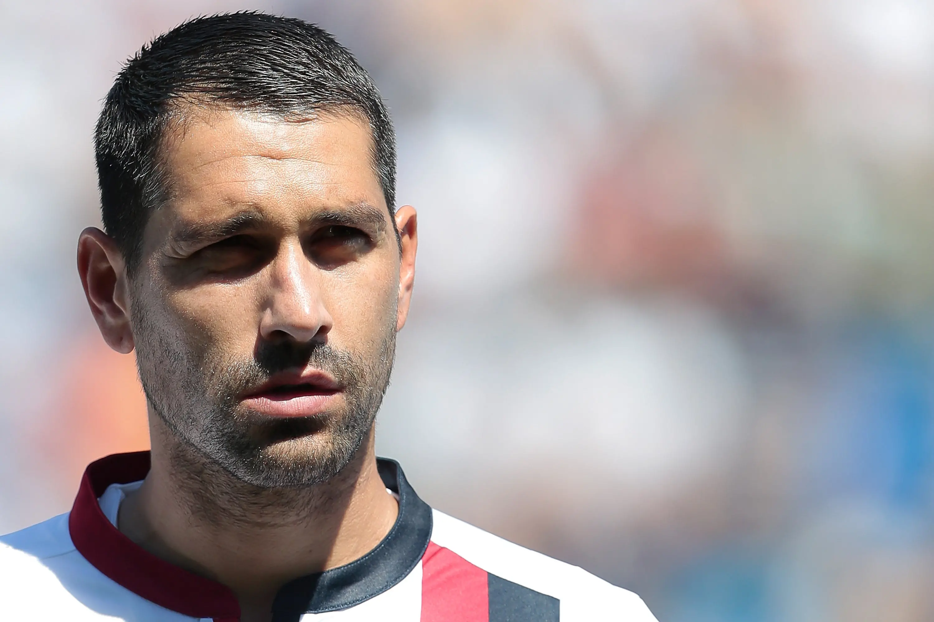 REGGIO NELL\\'EMILIA, ITALY - MAY 21:  Marco Borriello of Cagliari Calcio looks on during the Serie A match between US Sassuolo and Cagliari Calcio at Mapei Stadium - Citta\\' del Tricolore on May 21, 2017 in Reggio nell\\'Emilia, Italy.  (Photo by Emilio Andreoli/Getty Images)