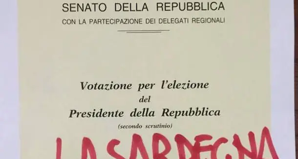 Seconda votazione. Il Deputato Mauro Pili pubblica anche oggi la foto della sua scheda: \"La Sardegna ai sardi\"