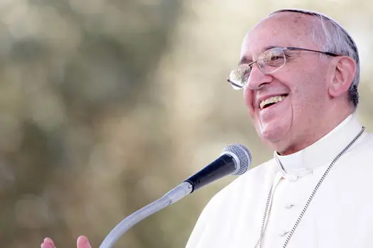 CAGLIARI, ITALY - SEPTEMBER 22:  Pope Francis delivers his speech during a meeting with young people on September 22, 2013 in Cagliari, Italy. Pope Francis heads to Cagliari on the Italian island of Sardinia for a pastoral visit that includes celebrating mass at the Sanctuary of Our Lady of Bonaria. The Pope announced in May that he wished to visit the Marian Shrine of Bonaria or \\'Good Air\\' because it gave his hometown of Buenos Aires its name. During his 10-hour visit to the city of Cagliari, the Pope will also meet workers, business representatives, prisoners, the poor, young people, leading representatives from the world of culture and the island\\'s Catholic bishops.  (Photo by Franco Origlia/Getty Images)