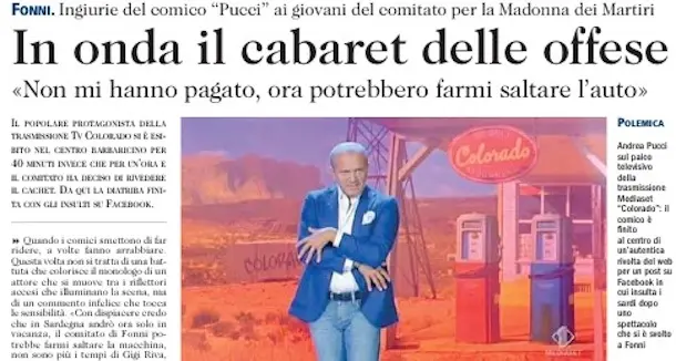 Fonni. In onda il cabaret delle offese, Ingiurie del comico “Pucci” ai giovani del comitato per la Madonna dei Martiri