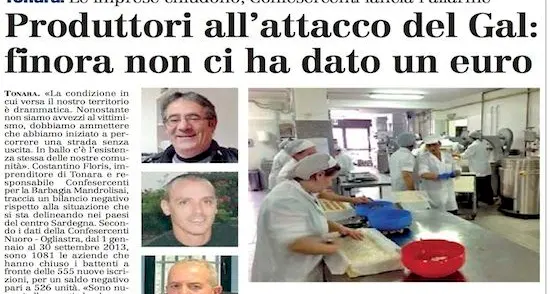 Tonara. Produttori all'attacco del Gal: finora non ci ha dato un euro