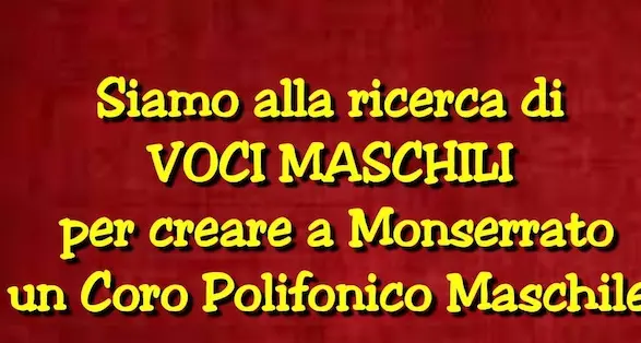 Si cercano voci maschili per un nuovo coro polifonico