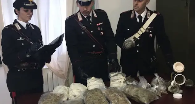 Sequestrati circa 3 chilogrammi di marijuana: avrebbero fruttato 28 mila euro
