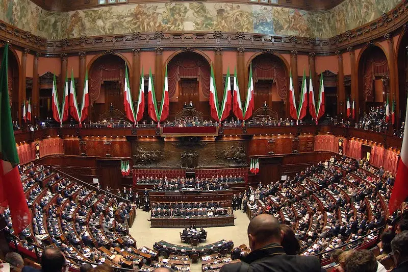 Roma - Un momento della cerimonia alla Camera dei Deputati riunita in seduta comune, stasera 15 maggio 2006, in occasione dell\\'insediamento del Presidente della Repubblica Giorgio Napolitano.\\r(Foto di Paolo Giandotti - Ufficio Stampa Presidenza della Repubblica)