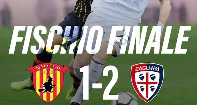 Il Cagliari vince nel recupero: beffato il Benevento