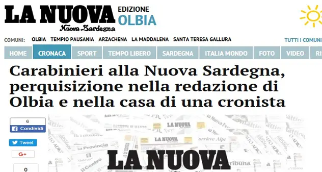 Perquisizione alla Nuova Sardegna, Fnsi Ordine Assostampa e Unione cronisti: «Attacco al segreto professionale»