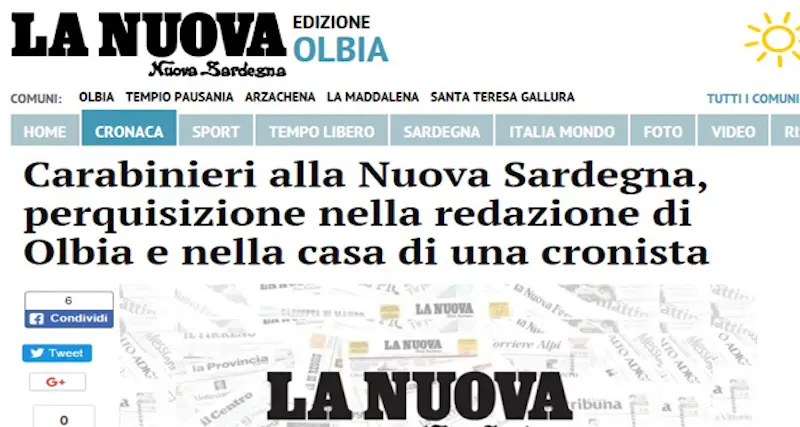 Carabinieri nella sede della Nuova Sardegna: Radio Radicale si occupa del caso