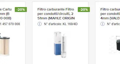 Filtro del carburante