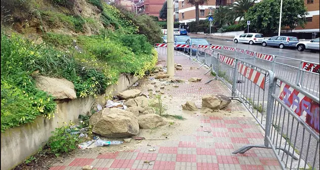 Crolli a Monte Urpinu, costone roccioso a rischio: «Cinque anni di transenne»