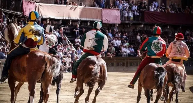 Palio di Siena, vince Andrea Mari per la contrada del Drago