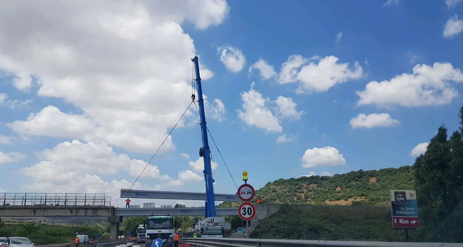 Proseguono i lavori al ponte di Biddanoa