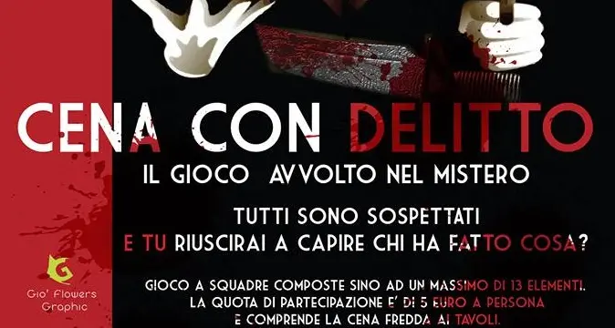 “Cena con Delitto” mercoledì 29 agosto a Torralba