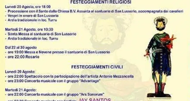 Tre giorni di festa per San Lussorio Martire