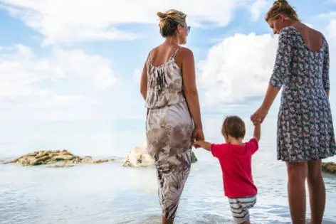 Day at the beach with my two moms