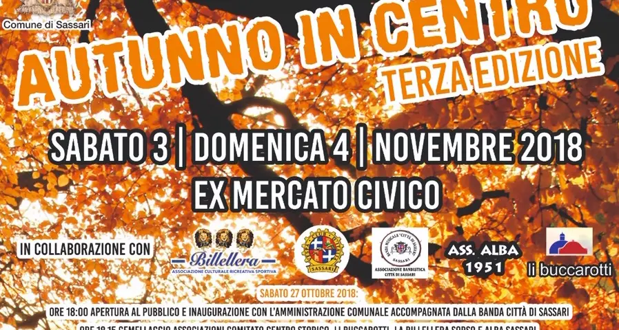 “Autunno in centro”: sabato e domenica appuntamento all’ex mercato civico