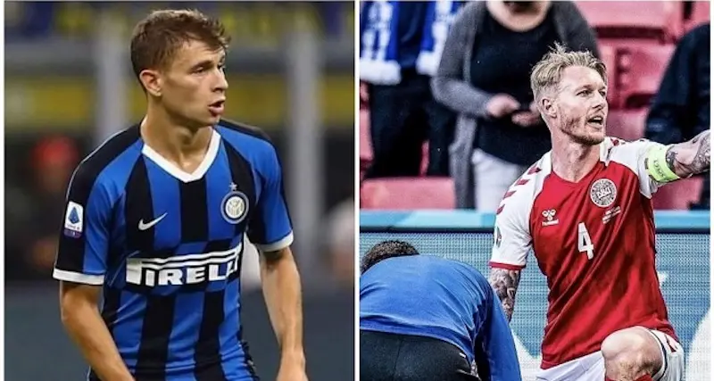 Barella at bantau Kjaer, po aer sarbau sa vida a Christian Eriksen