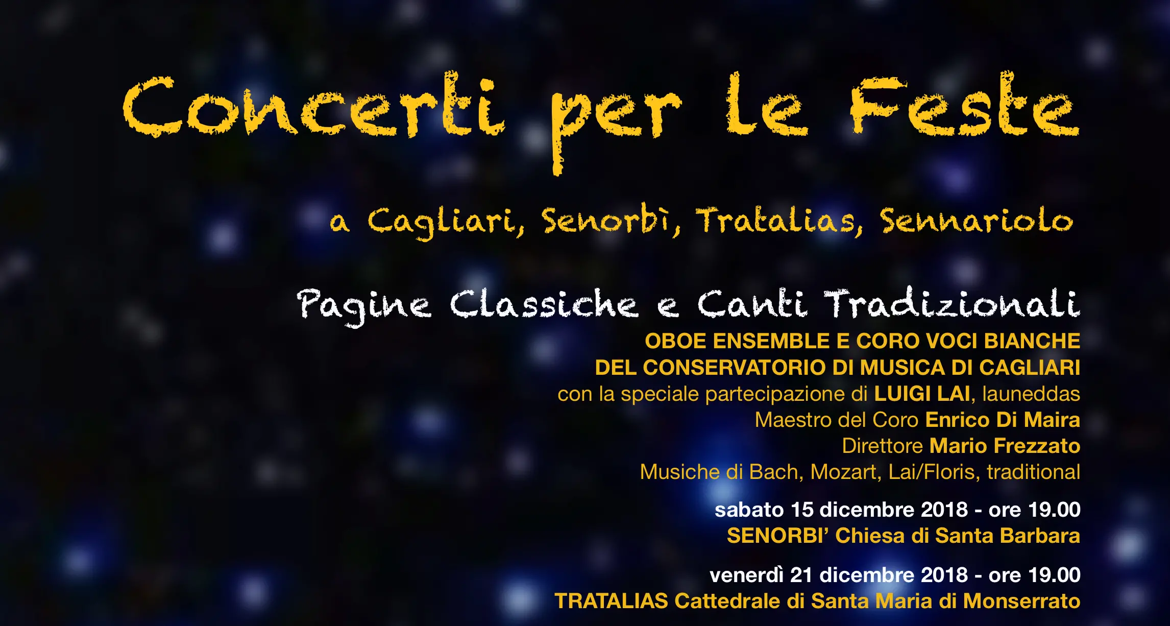 Sette appuntamenti per i “Concerti per le feste” del Conservatorio