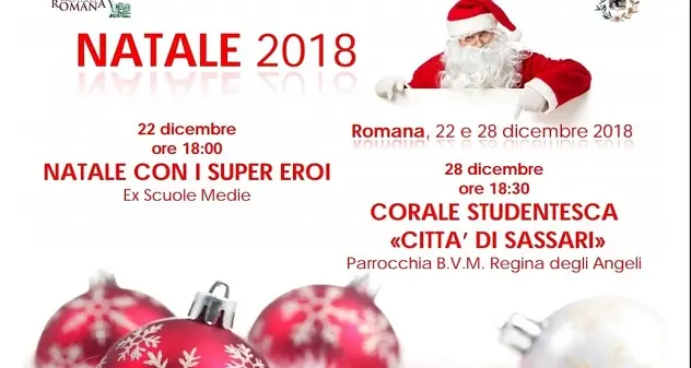 Due eventi per il Natale 2018 a Romana