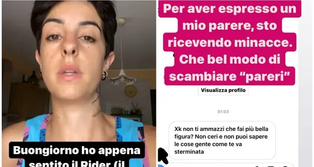 Influencer difende rider aggredito a Cagliari e riceve minacce: \"Ti venga un cancro\"