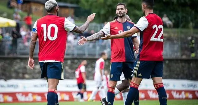 Cagliari in ritiro a Peio: 16-1 il primo test stagionale contro il Real Vicenza