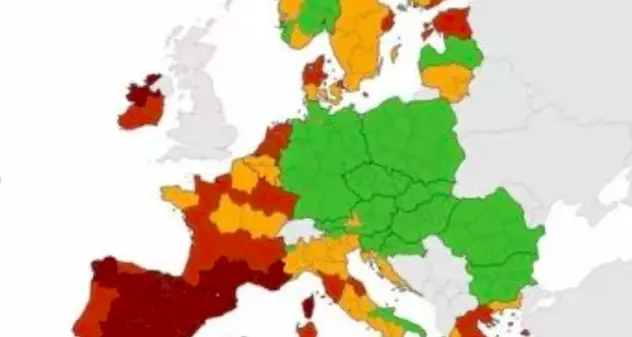 Covid. La Sardegna resta in rosso nella mappa europea