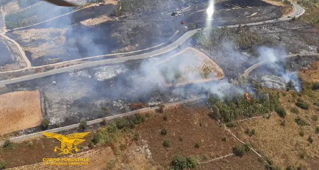 Roghi. Un'altra mattinata di passione: fiamme da Borore a Villagrande