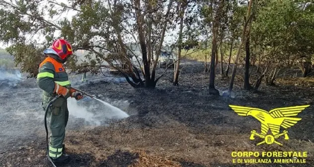 Incendio a Samugheo, interviene un elicottero