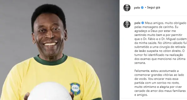 Pelé operato per un tumore al colon: \"Affronterò questa partita col sorriso\"