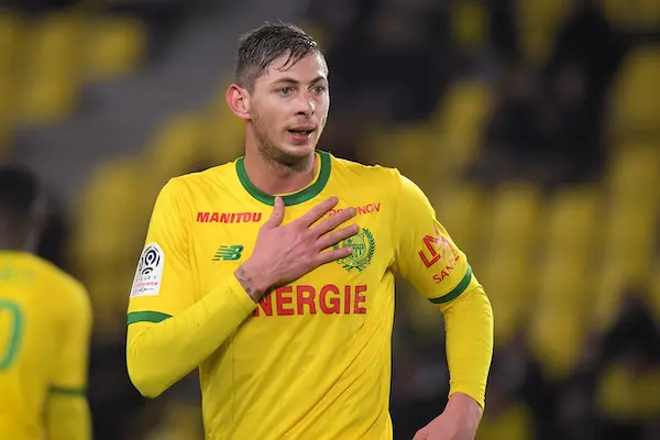 Nantes\\' Argentinian forward Emiliano Sala gestures during the French L1 football match Nantes vs Montpellier at the La Beaujoire stadium in Nantes, western France, on January 8, 2019. (Photo by LOIC VENANCE / AFP)        (Photo credit should read LOIC VENANCE/AFP/Getty Images)