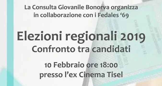 Regionali 2019. Confronto fra candidati domenica 10 febbraio a Bonorva