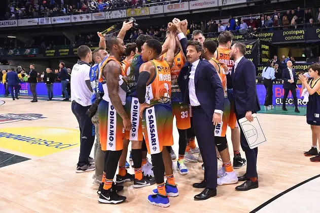 Team Banco di Sardegna Dinamo Sassari Ritratto, Delusione,\\rHappy Casa Brindisi - Banco di Sardegna Dinamo Sassari\\rSemifinale\\rLBA Serie A Final 8 Eight Postemobile 2018-2019\\rFirenze, 16/02/2019\\rFoto Ciamillo-Castoria