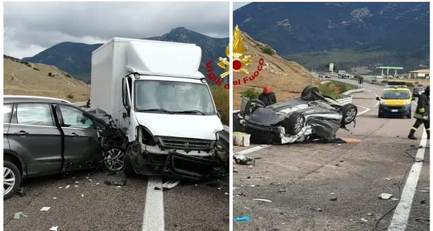 Mortale sulla ss 125. Vigili del fuoco estraggono feriti da abitacoli