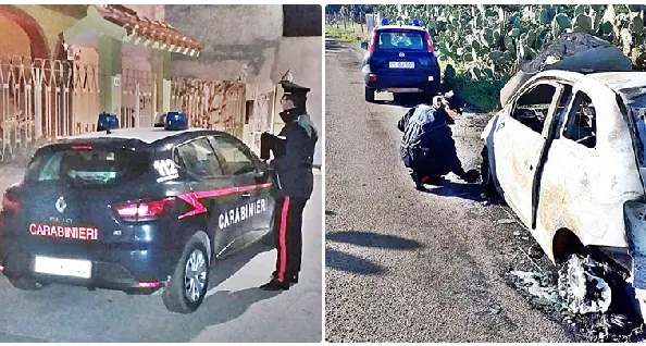 Tre banditi terrorizzano coppia di anziani. Auto usata per fuggire data alle fiamme