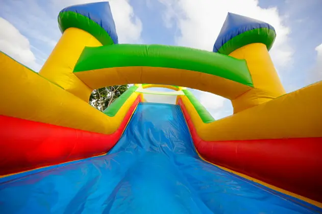 Image of a colorful bounce house