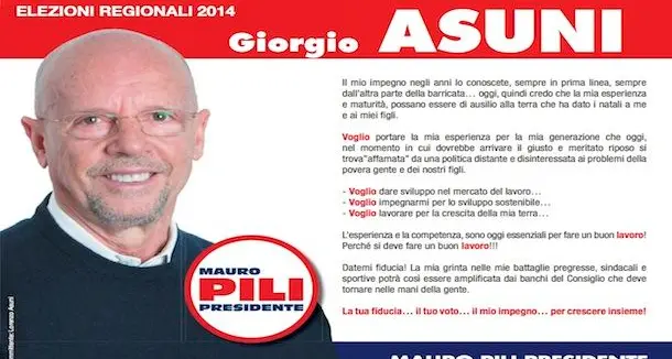 Elezioni regionali. Giorgio Asuni: \"La mannaia delle tasse continua ad abbattersi sulle famiglie e sulle attività ormai ridotte all'osso dalla crisi\"