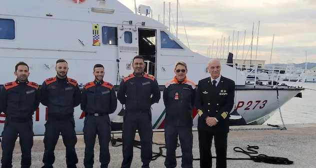 La motovedetta CP 273 fa rientro a Olbia al termine della missione in Grecia