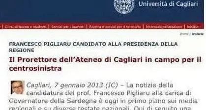 L'Agcom 'bacchetta' l'Universita' di Cagliari sul caso Pigliaru